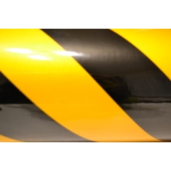 FOLIA ODBLASKOWA CZARNO -ŻÓŁTA 124X50CM