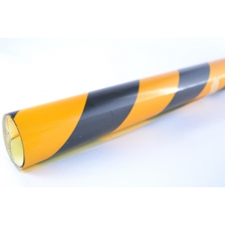 FOLIA ODBLASKOWA CZARNO -ŻÓŁTA 124X50CM